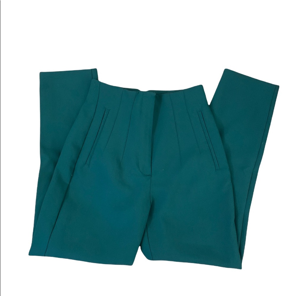 Zara green high waisted trousers